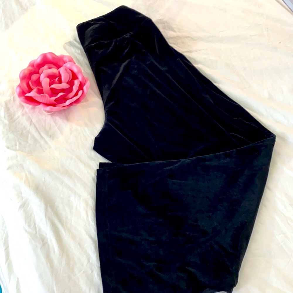 MSK Woman black velvet drop waist slacks